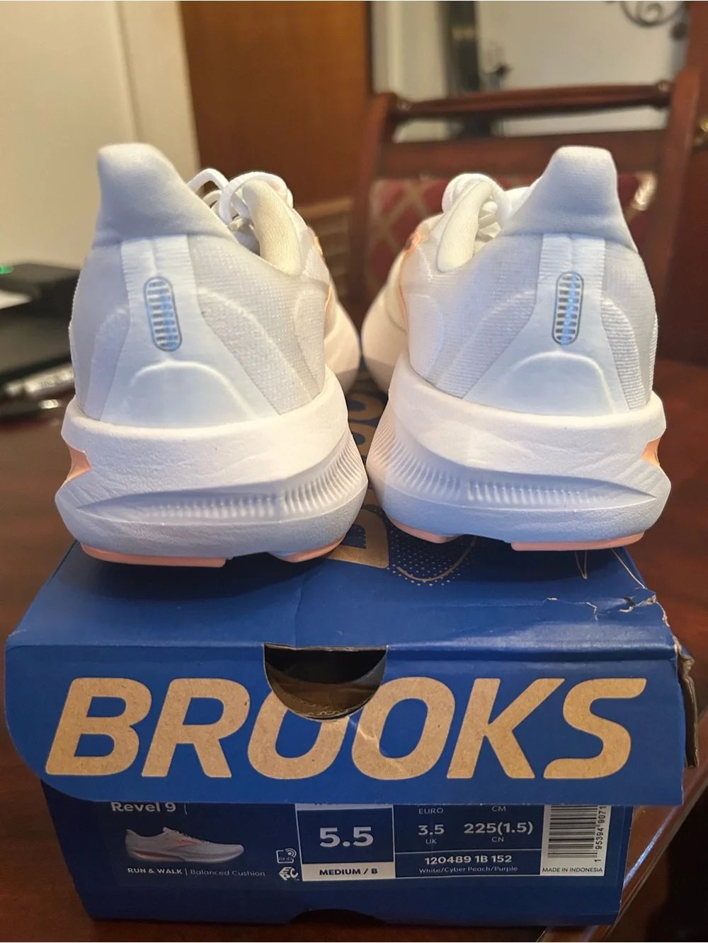 Women’s Brooks White Athletic Shoes with Lavender Soles and Pink Accents